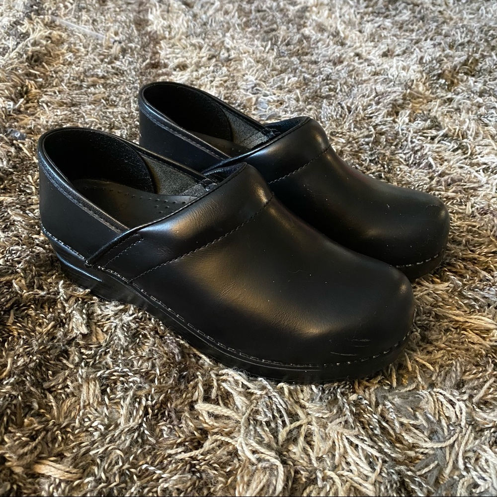 Dansko Cabrio Professional Clogs Leather Women's Black EU Size 38 US 7.5